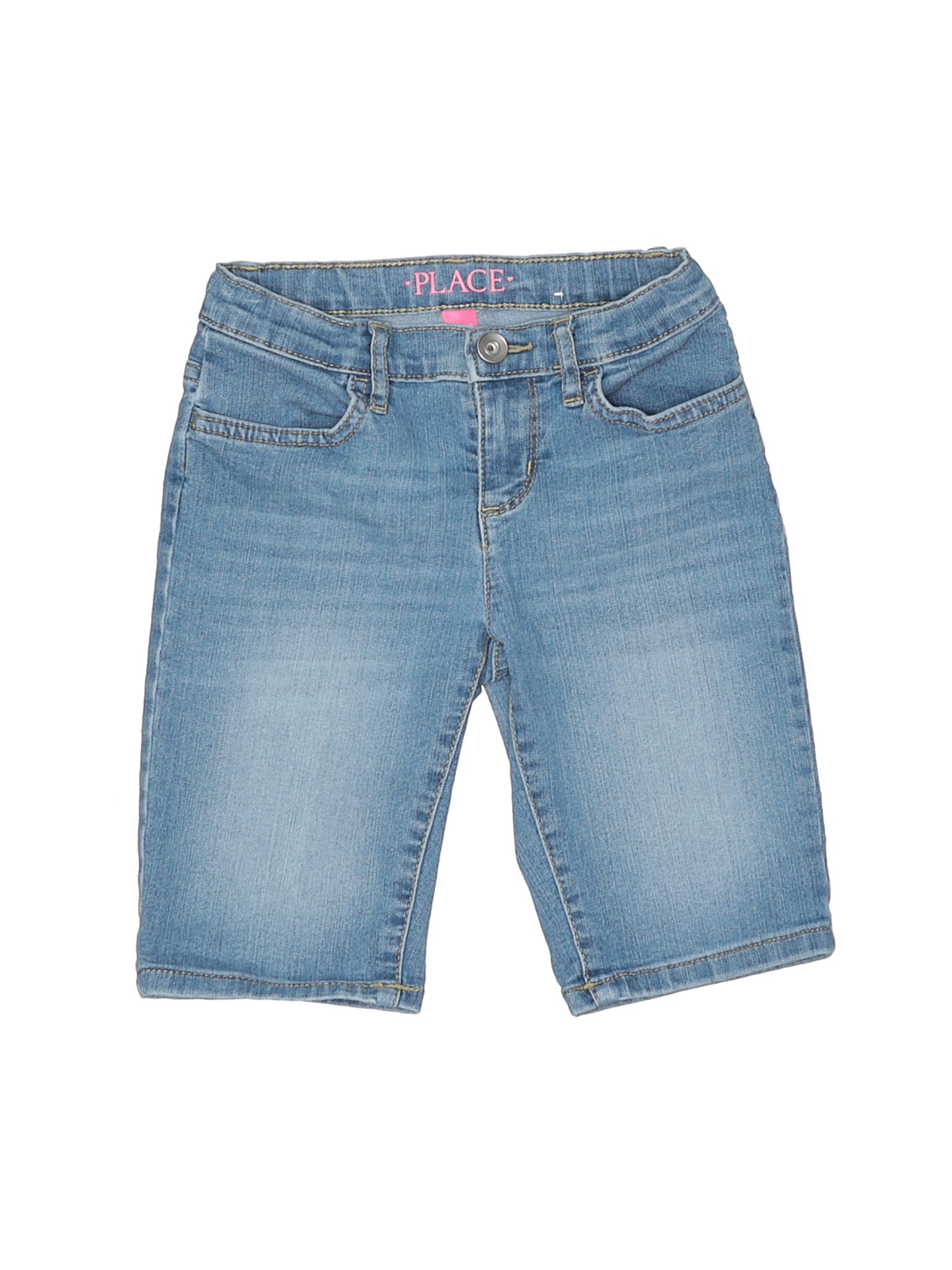 The Childrens Place Baby Girls Printed Denim Shorts